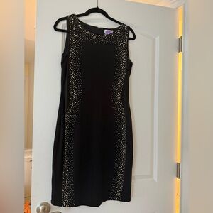 Calvin Klein Black Dress with Gold Accents